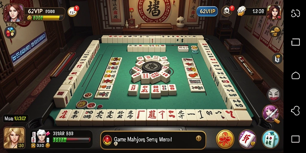 Screenshot gameplay 62VIP menunjukkan keseruan bermain Mahjong.
