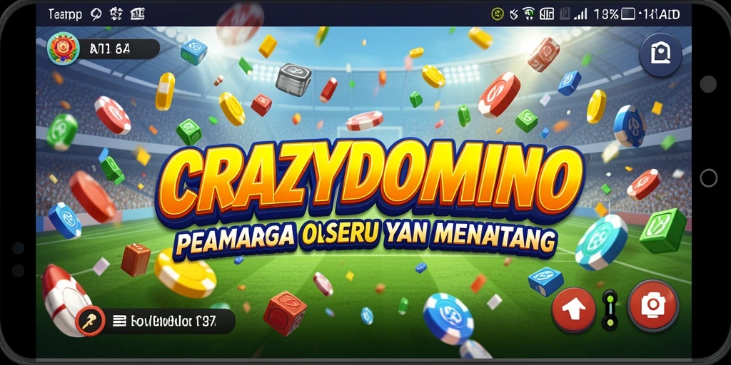 Tangkapan layar utama menunjukkan keseruan gameplay domino yang intens.