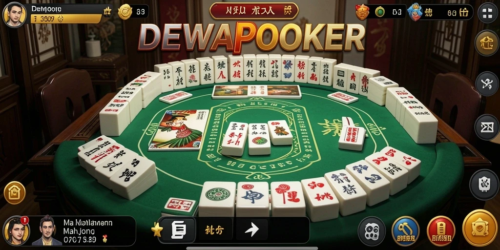 Tangkapan layar DEWAPOKER menampilkan aksi seru permainan Mahjong.