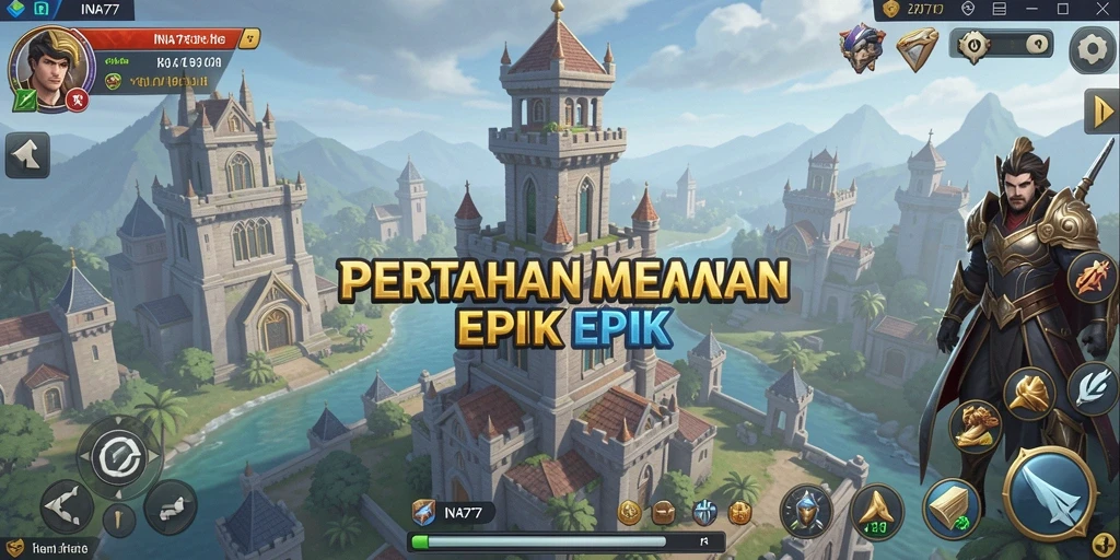 Screenshot gameplay INA777 menampilkan pertarungan Tower Defense yang mendebarkan.