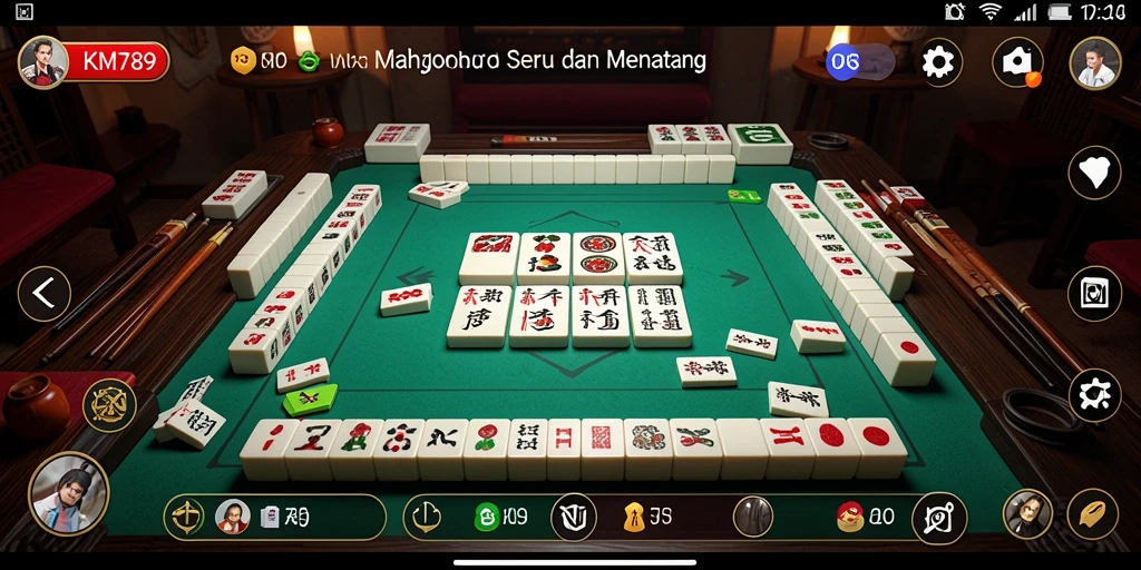 Tampilan gameplay Mahjong yang menarik dan adiktif.