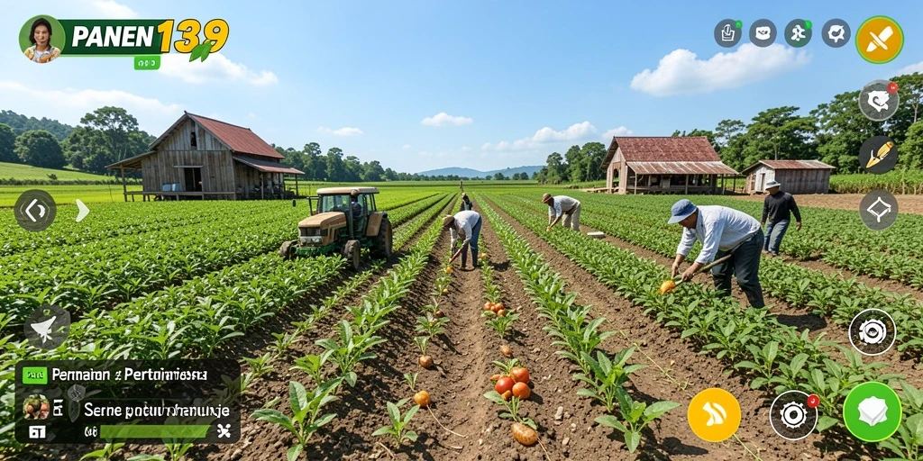 Tampilan permainan Farming yang memukau dan interaktif dalam PANEN138.