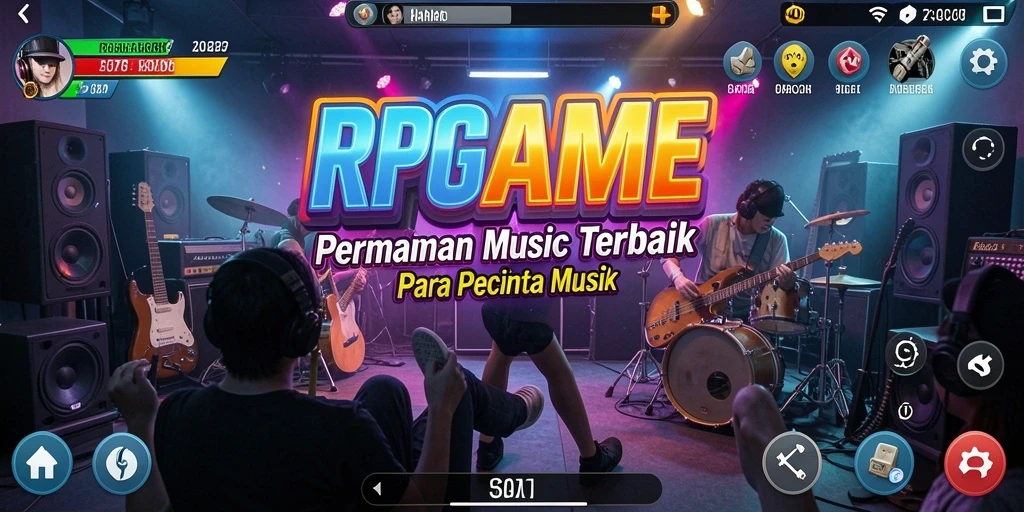 Tampilan gameplay RPGAME yang seru dan interaktif dalam musik.