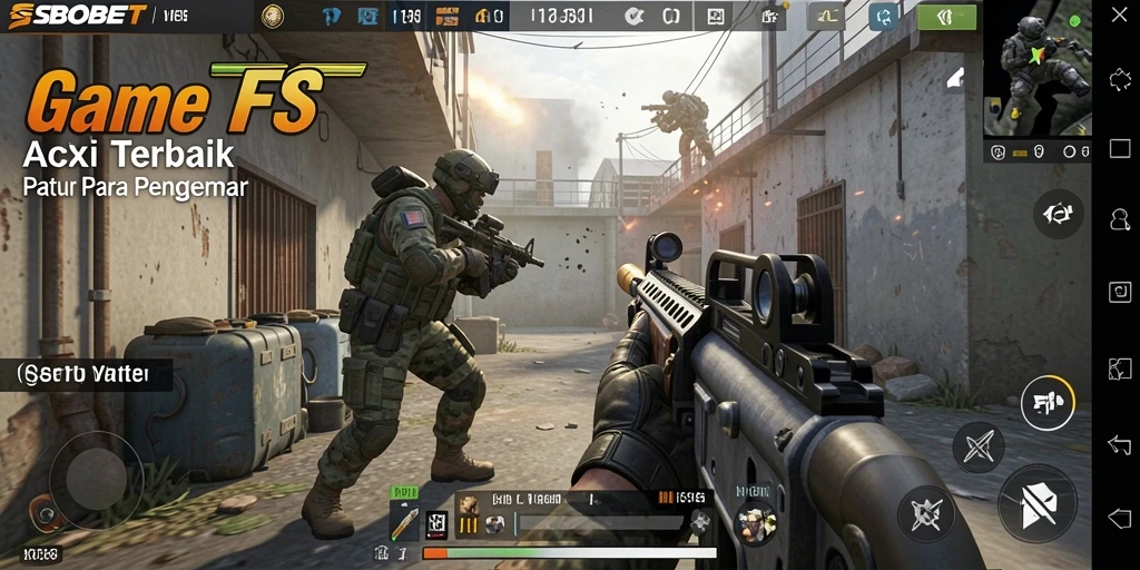 Screenshot gameplay SBOBET menampilkan aksi tembak-menembak yang mendebarkan.