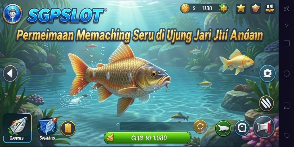 Screenshot gameplay SGPSLOT menampilkan aksi memancing yang mendebarkan.